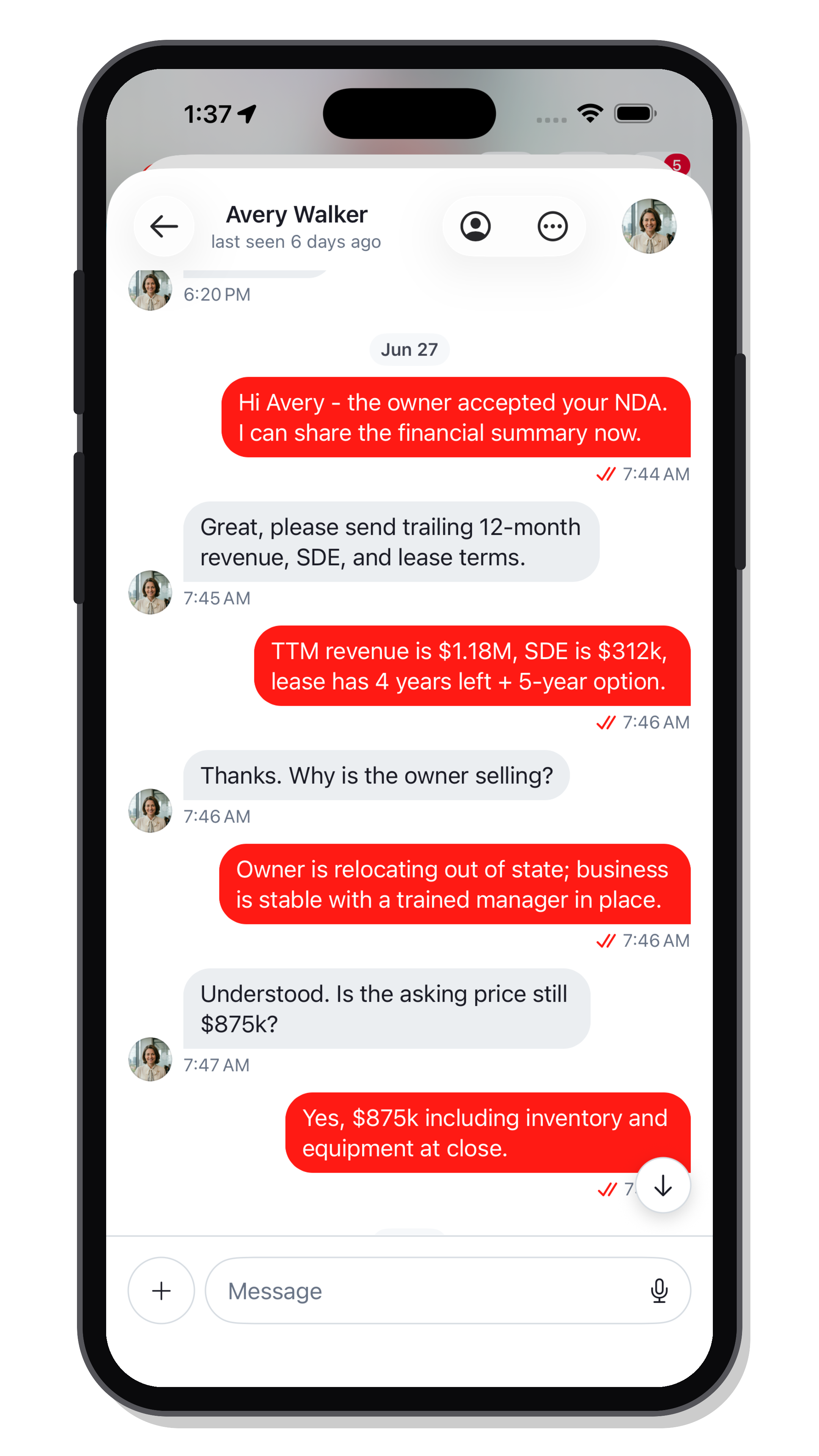 Direct conversation with a business broker in Bizgora