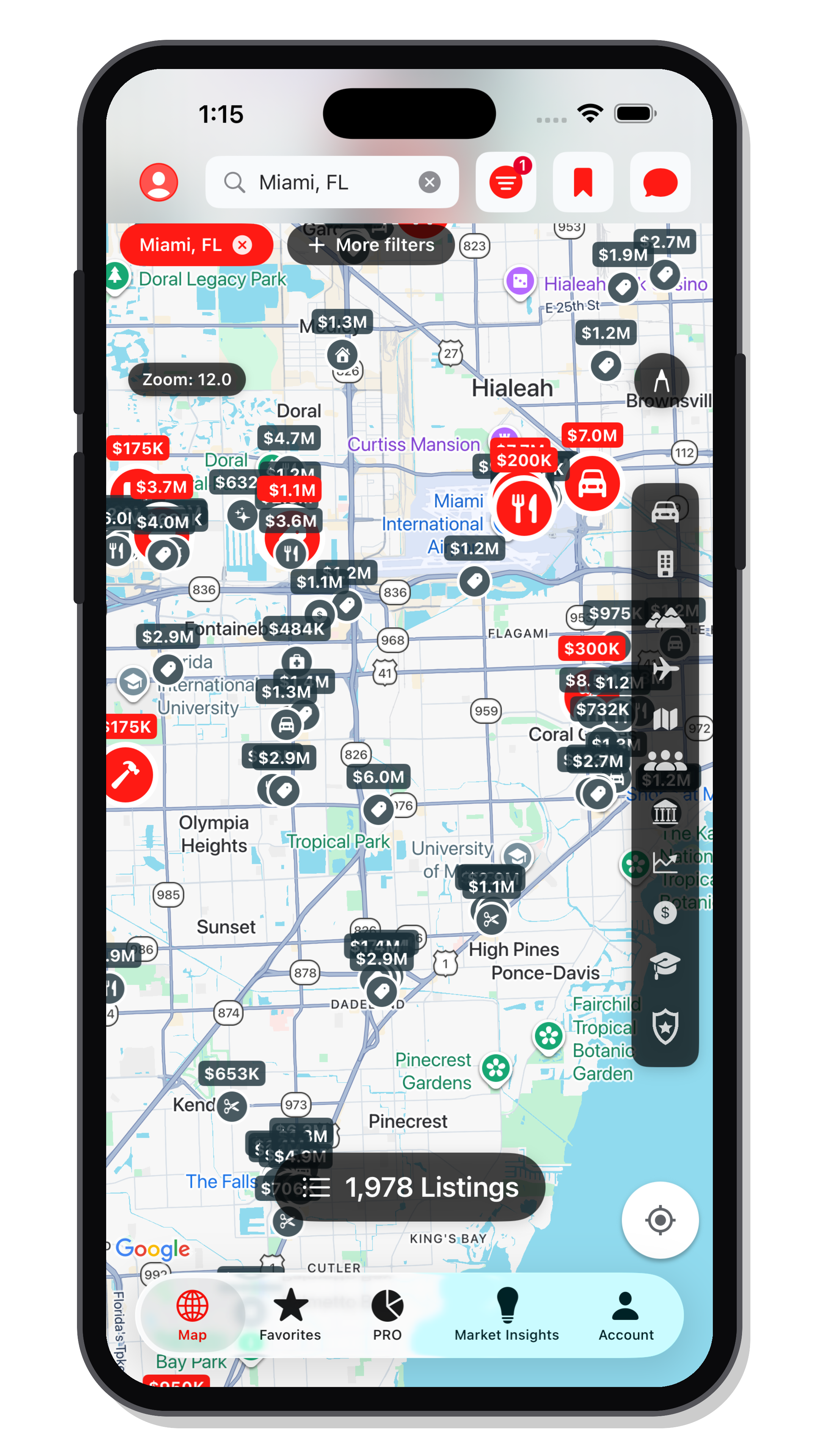 Map-first business search in Bizgora