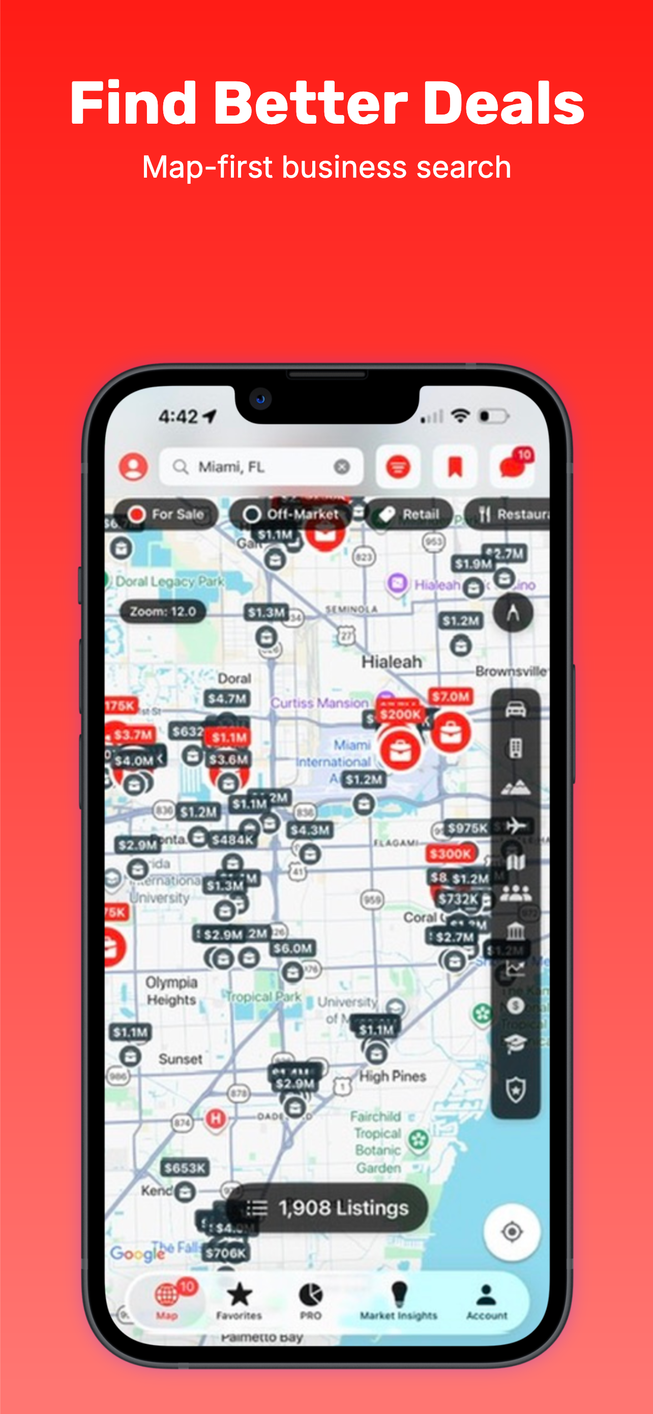 Bizgora map-first business search screenshot