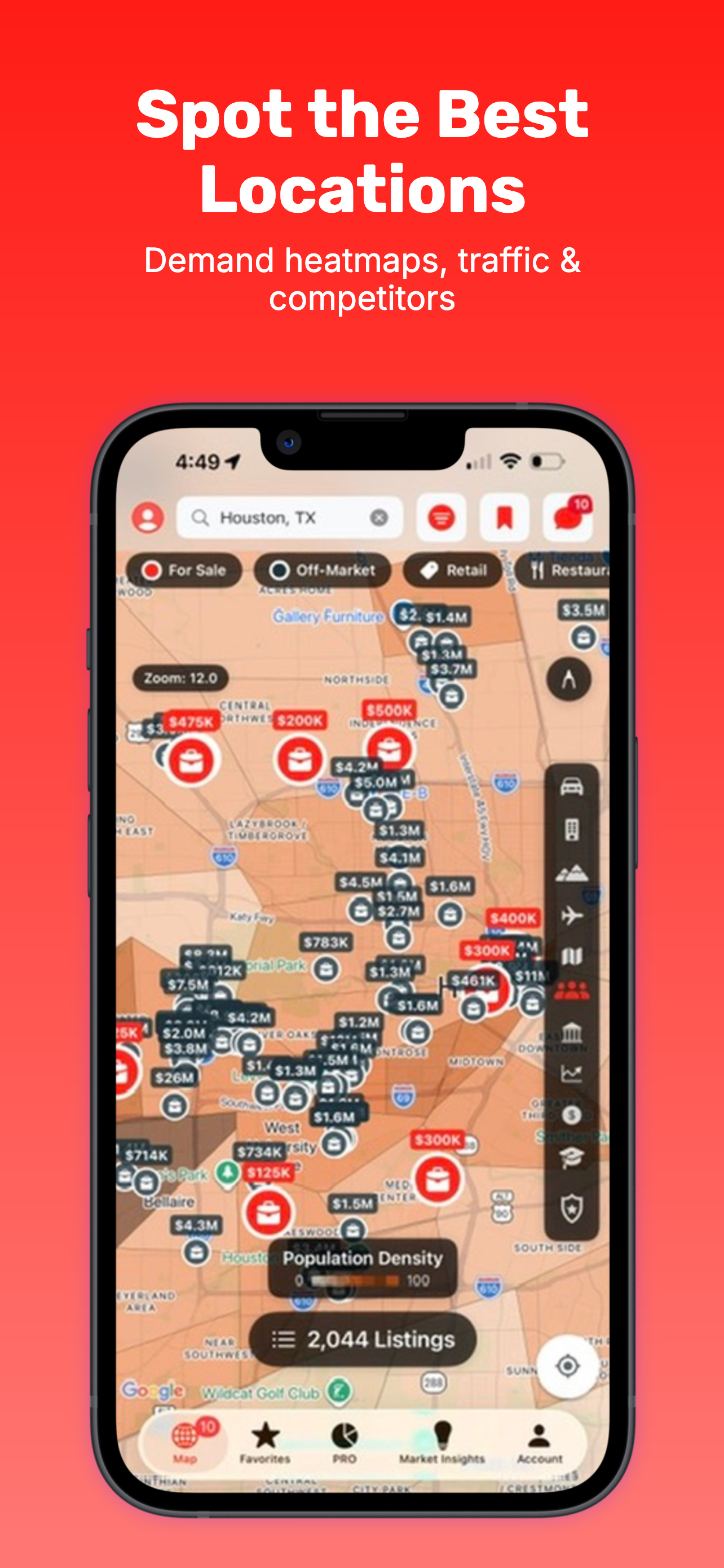 Bizgora location heatmaps screenshot